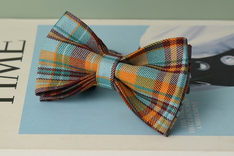 Custom Blue Tartan Personalised Dog Collar, Matching Dog Bowtie, Dog Leash, Poop Bag & Dog Harness