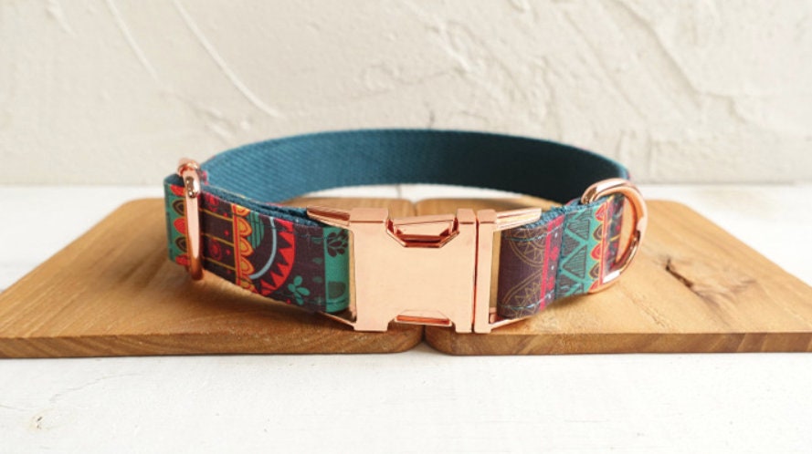Personalised Tribal Custom Dog Collar Handmade Dog Collar or Dog Collar and Leash Set