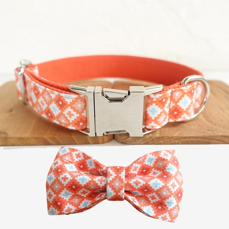 Biscuit Pattern Dog Collar/Leash/Bowtie