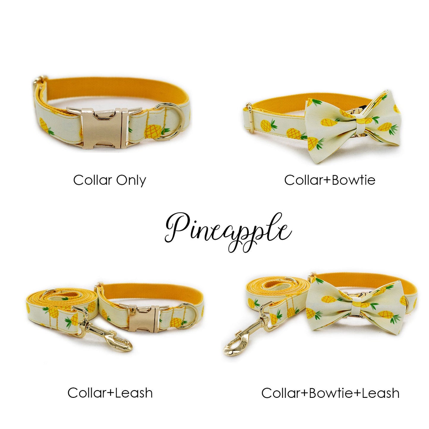 Personalised Banana Design Bowtie Dog Collar