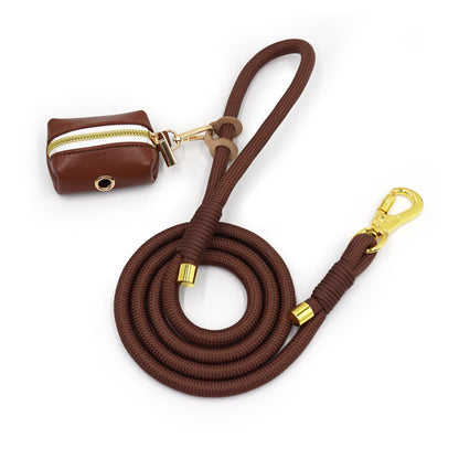 PU Leather Poop Bag Holder and Rope Leash, Light Brown+Mint Green+Red+Dark Brown Wedding Puppy Gift, Rope Lead, Strong Dog Leash, Australia