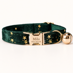 Velvet Golden Star Cat Collar