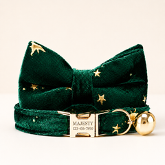 Velvet Golden Star Cat Collar