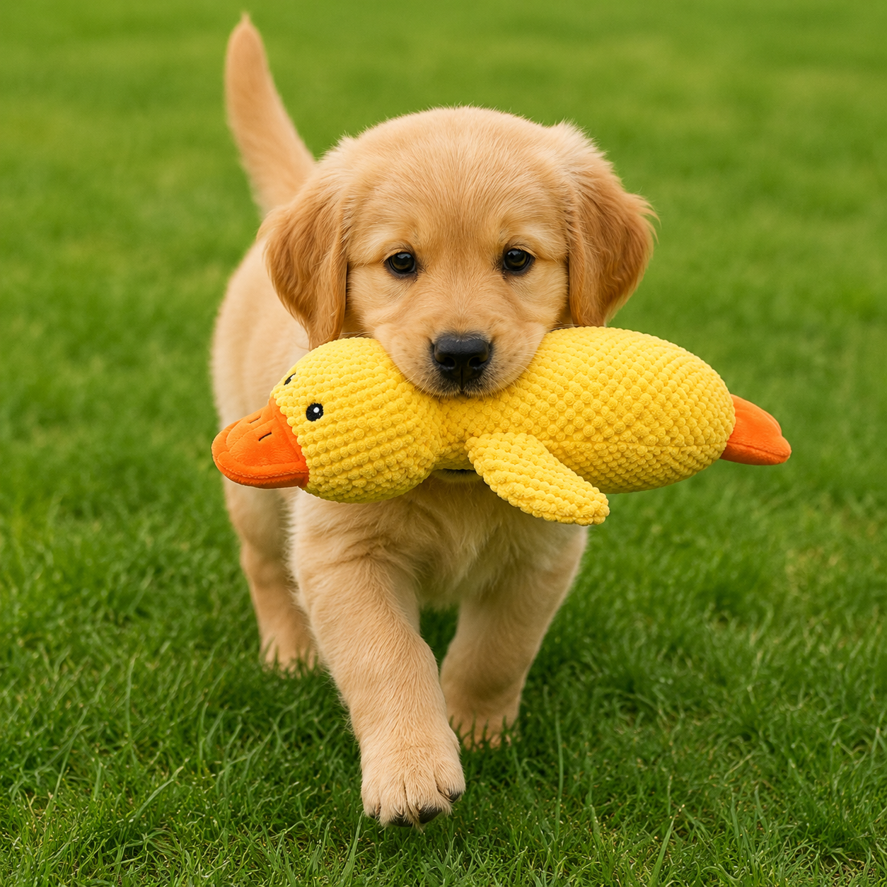 Quack the Crinkle Duck — Squeaky Plush Dog Toy