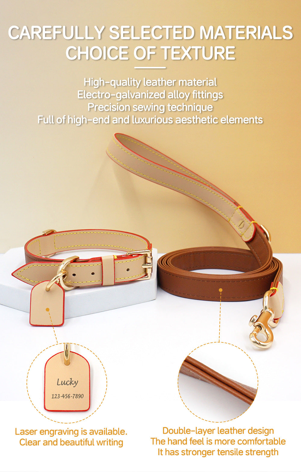 Carefully selected leather and hardware