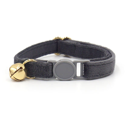 Personalised Velvet Cat Collar with Engraved Name Tag & Bell – Breakaway Safety Cat Collar (52 Colours)