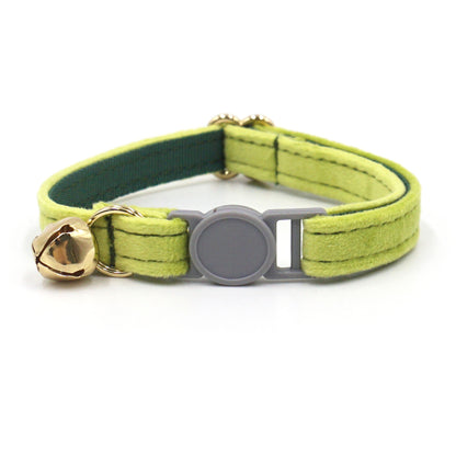 Personalised Velvet Cat Collar with Engraved Name Tag & Bell – Breakaway Safety Cat Collar (52 Colours)