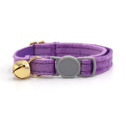 Personalised Velvet Cat Collar with Engraved Name Tag & Bell – Breakaway Safety Cat Collar (52 Colours)