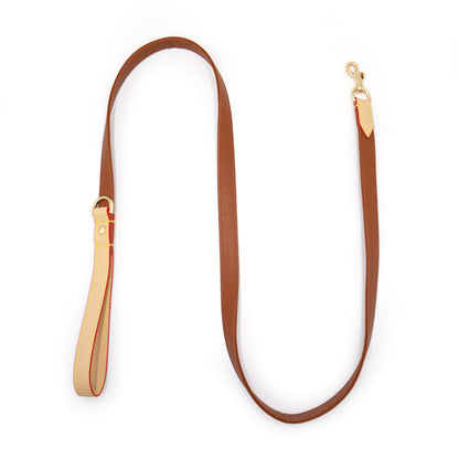 Caramel leather dog leash