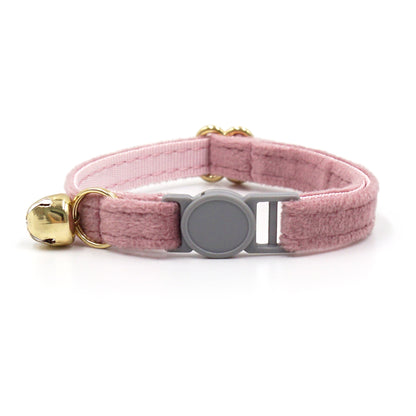 Personalised Velvet Cat Collar with Engraved Name Tag & Bell – Breakaway Safety Cat Collar (52 Colours)