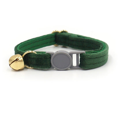 Personalised Velvet Cat Collar with Engraved Name Tag & Bell – Breakaway Safety Cat Collar (52 Colours)
