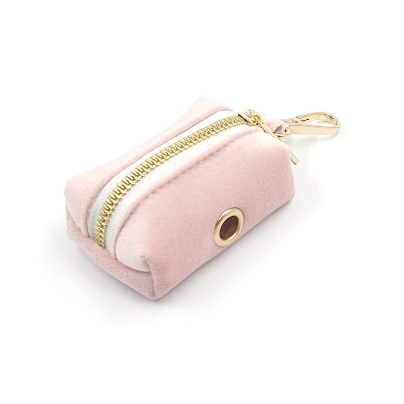 Velvet dog poop bag holder