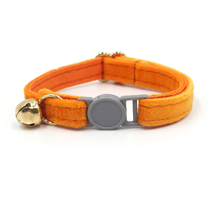 Personalised Velvet Cat Collar with Engraved Name Tag & Bell – Breakaway Safety Cat Collar (52 Colours)