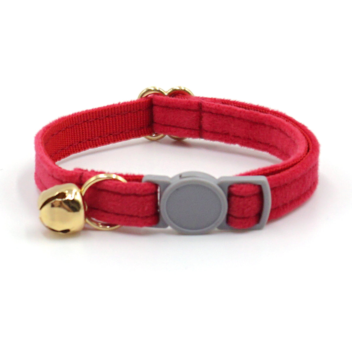 Personalised Velvet Cat Collar with Engraved Name Tag & Bell – Breakaway Safety Cat Collar (52 Colours)