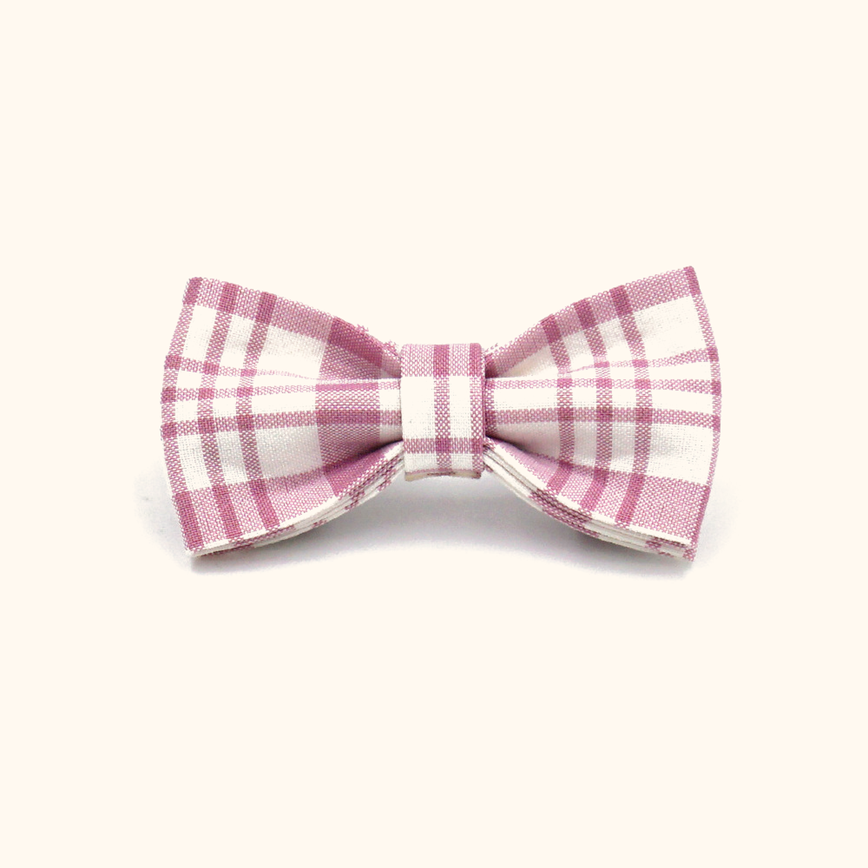 Pink plaid matching bowtie