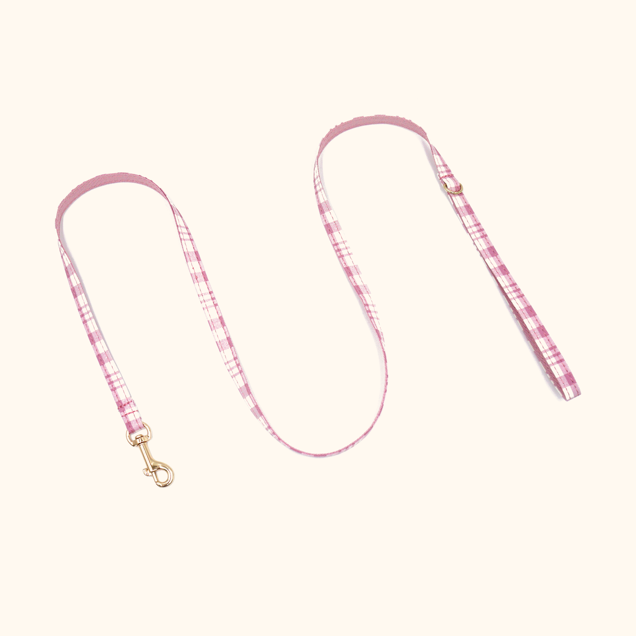 Pink plaid matching cat leash
