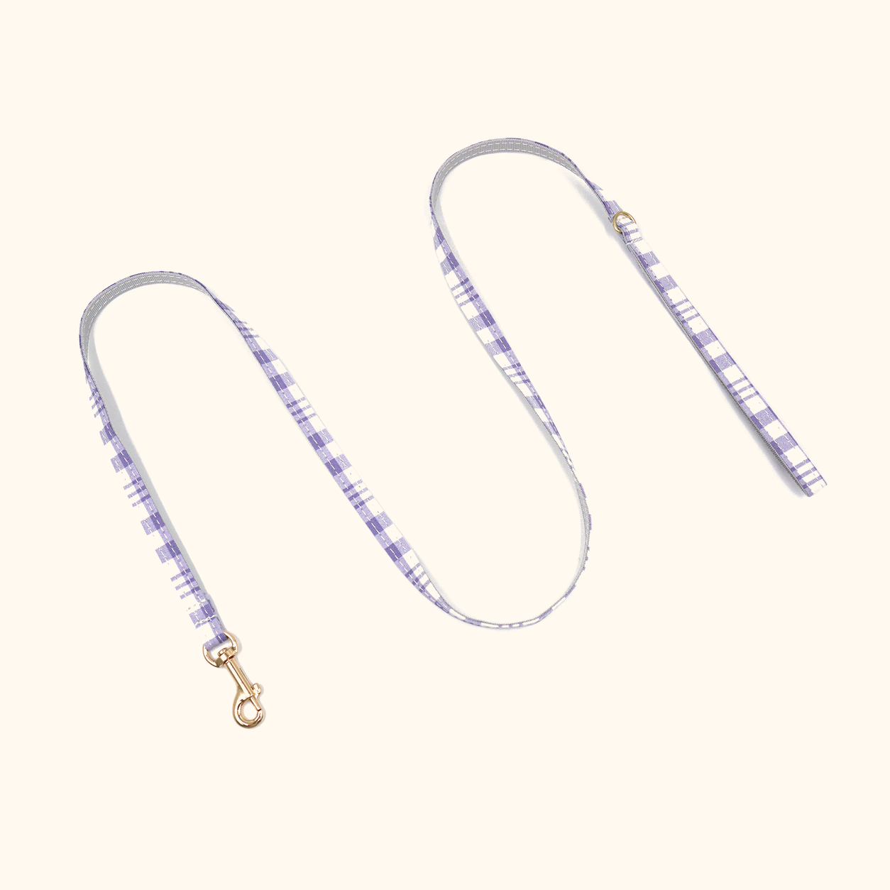 Purple plaid matching cat leash