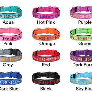 Personalised Reflective Dog Collar - Heavy Duty Nylon