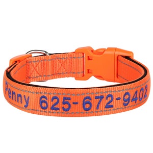 Personalised Reflective Dog Collar - Heavy Duty Nylon