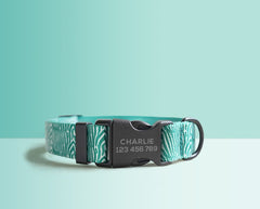 Green Plaid Lightweight Dog Collar, Personalized Premium Dog Collar or Dog Collar and Leash Set with Matching Bowtie *Detachable