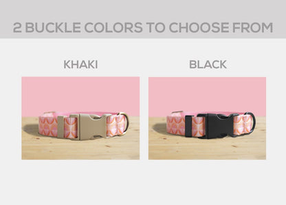 Pink Floral Lightweight Dog Collar, Personalised Premium Dog Collar or Dog Collar and Leash Set with Matching Bowtie *Detachable