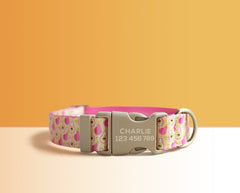 Yellow Plaid Lightweight Dog Collar, Personalized Premium Dog Collar or Dog Collar and Leash Set with Matching Bowtie *Detachable