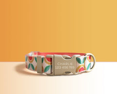 Yellow Plaid Lightweight Dog Collar, Personalized Premium Dog Collar or Dog Collar and Leash Set with Matching Bowtie *Detachable