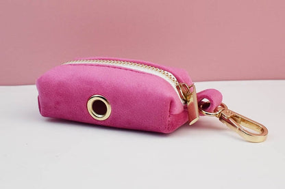 Custom Hot Pink Velvet Personalised Dog Collar, Matching Dog Bowtie, Dog Flower, Dog Leash, Dog Harness & Dog Poop Bag