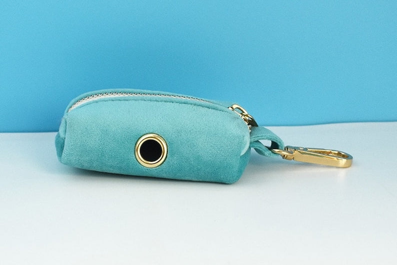 Custom Turquoise Velvet Personalised Dog Collar, Matching Dog Bowtie, Dog Flower, Dog Leash, Dog Harness & Dog Poop Bag