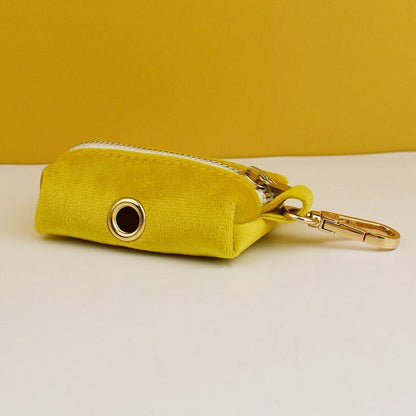Custom Yellow Velvet Personalised Dog Collar, Matching Dog Bowtie, Dog Flower, Dog Leash, Dog Harness & Dog Poop Bag