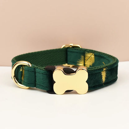 Personalised Dog Bone Tag, Christmas Dog Collar, Fancy Dog Collar and Leash, Collar for Male Dog, Engraved Name on Dog Collar, Boy Collar