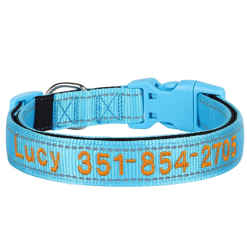 Personalised Reflective Dog Collar - Heavy Duty Nylon