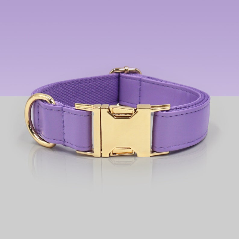 PU Leather Dog Collar, Collar/Lead/Poop Bag, Dog Collar Leash Set Pink+Orange+Purple+Hot Pink Engraved Metal Buckle, Wedding Puppy Gift