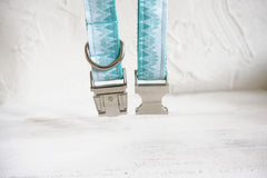 Personalized Engraved Handmade Blue Mountain Dog Collar or Dog Collar and Leash