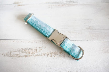 Personalised Blue Mountain Dog Collar or Dog Collar and Leash