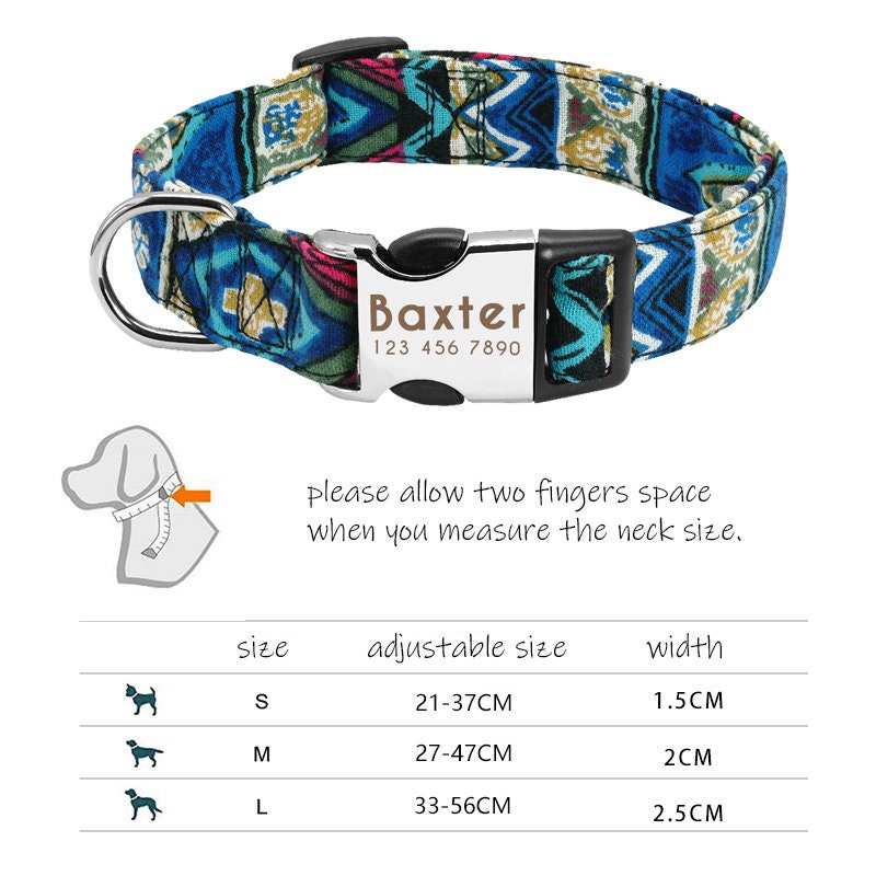 Personalised Laser Engraved Nylon Colourful Abstract Dog Collar/Leash * Personalised Pet Gift