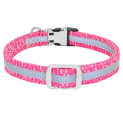Personalised Laser Engraved Nylon Reflective Neon Sporty Dog Collar, or Dog Collar Leash combo