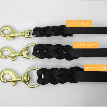 Genuine Leather Soft Dog Leash 6 Feet/180cm Long, Brown/Dark Grey