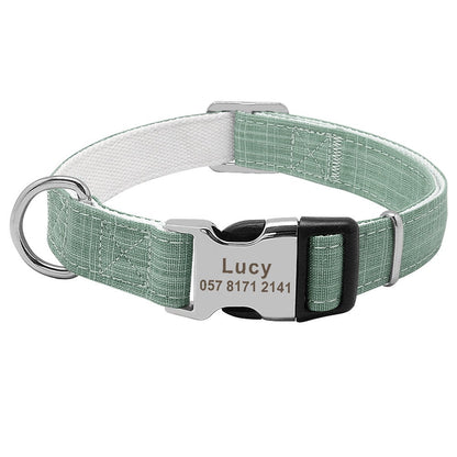 Personalised Laser Engraved Bamboo Fibre Dog Collar Lightweight Buckle Pink Green Grey Personalised Pet Gift Small Dog to Large Dog