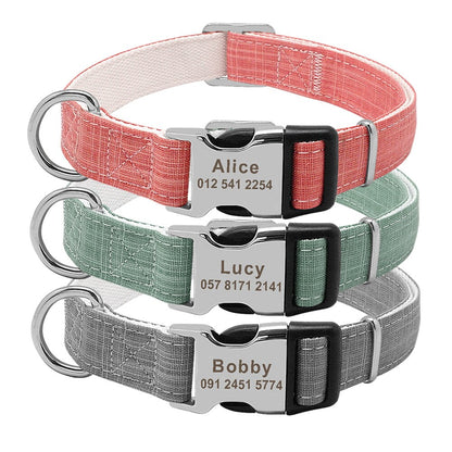 Personalised Laser Engraved Bamboo Fibre Dog Collar Lightweight Buckle Pink Green Grey Personalised Pet Gift Small Dog to Large Dog