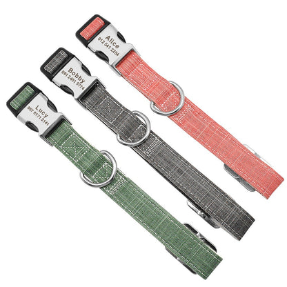 Personalised Laser Engraved Bamboo Fibre Dog Collar Lightweight Buckle Pink Green Grey Personalised Pet Gift Small Dog to Large Dog