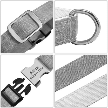 Personalised Laser Engraved Bamboo Fibre Dog Collar Lightweight Buckle Pink Green Grey Personalised Pet Gift Small Dog to Large Dog