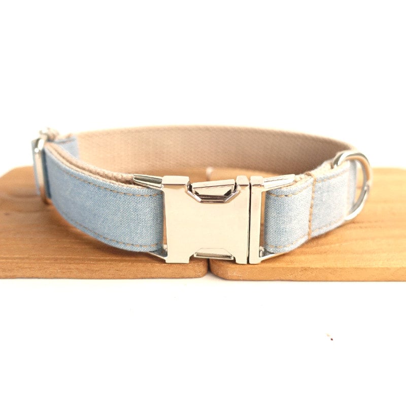 Personalised Jean Custom Dog Collar or Dog Collar and Lead Set