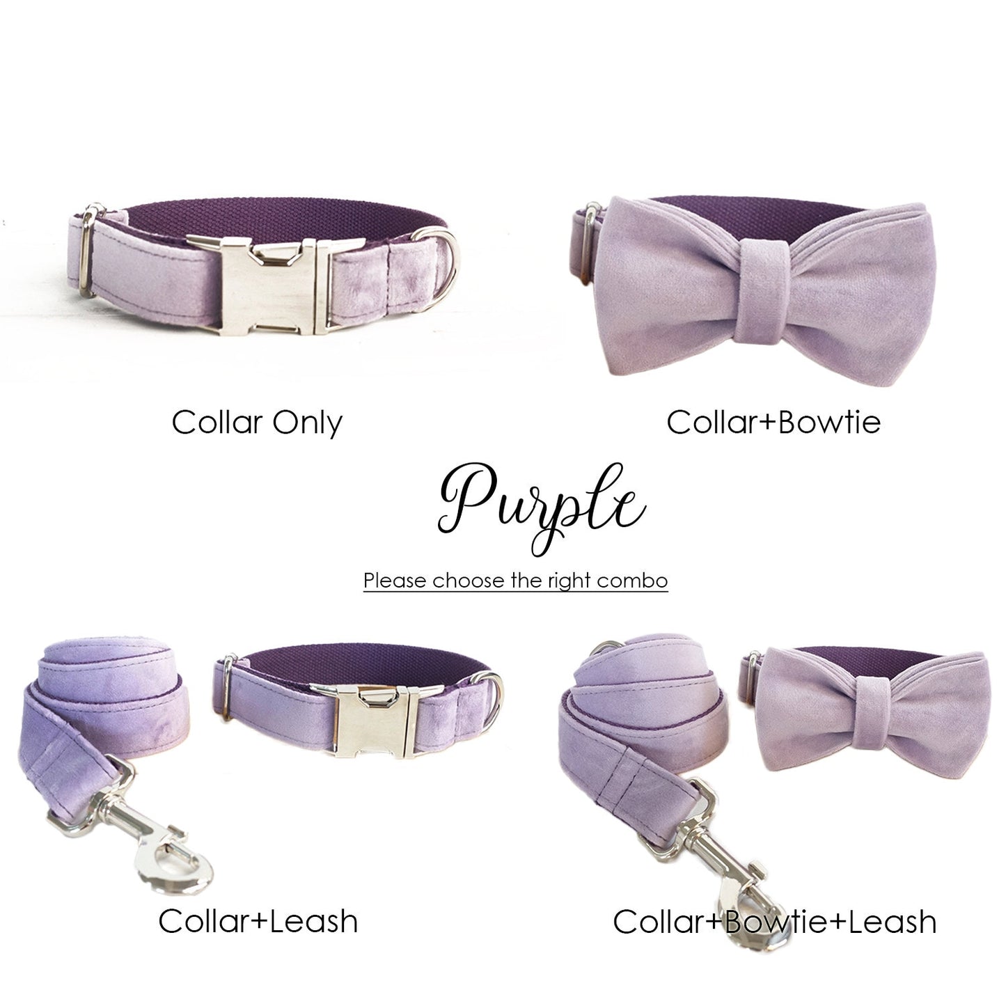 Personalised Velvet Dog Collar or Dog Collar and Leash