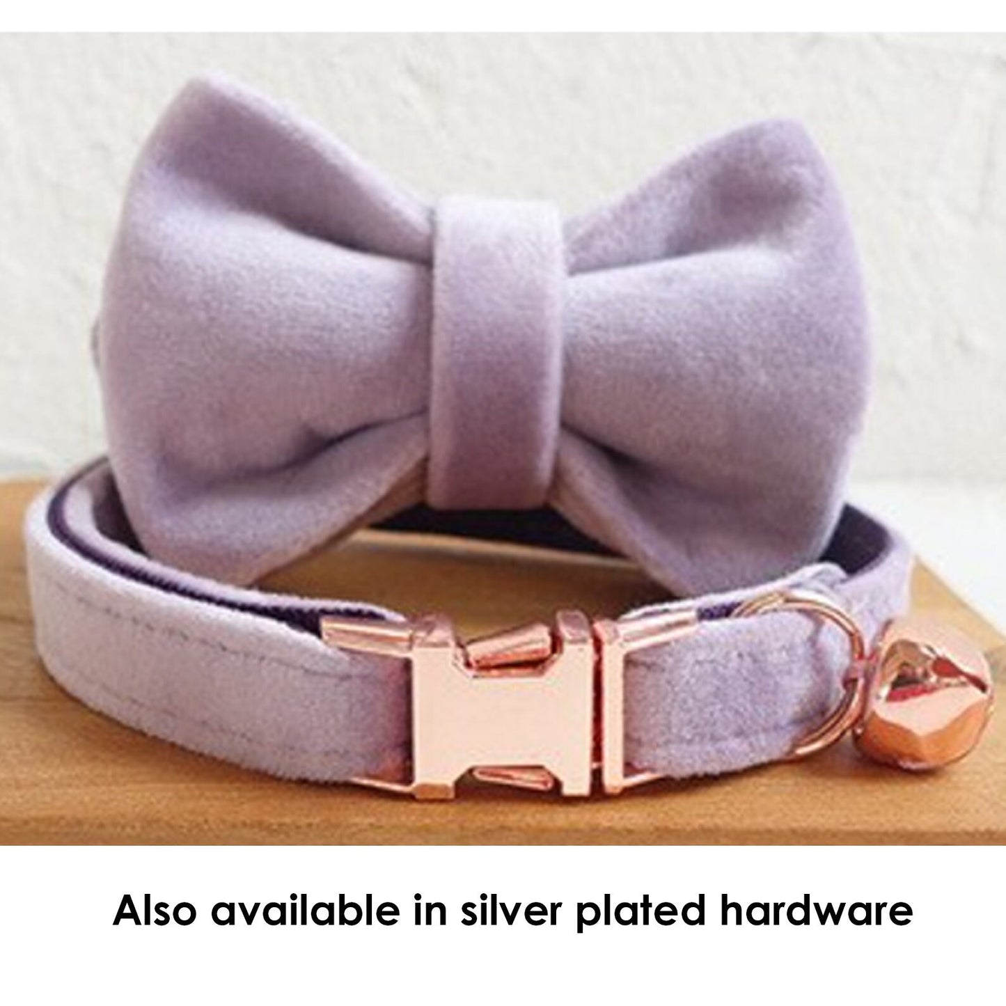 Velvet Kitten Puppy Collar with Bell and Bow, Custom Cat Collar with Name in Dust Pink, Purple, Blue, and Brown for Boys and Girl Pet