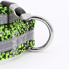 Personalised Laser Engraved Nylon Reflective Neon Sporty Dog Collar, or Dog Collar Leash combo