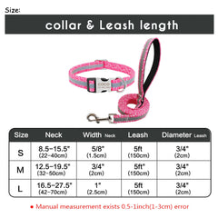 Personalised Laser Engraved Nylon Reflective Neon Sporty Dog Collar, or Dog Collar Leash combo