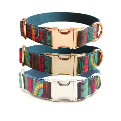 Personalised Tribal Custom Dog Collar Handmade Dog Collar or Dog Collar and Leash Set