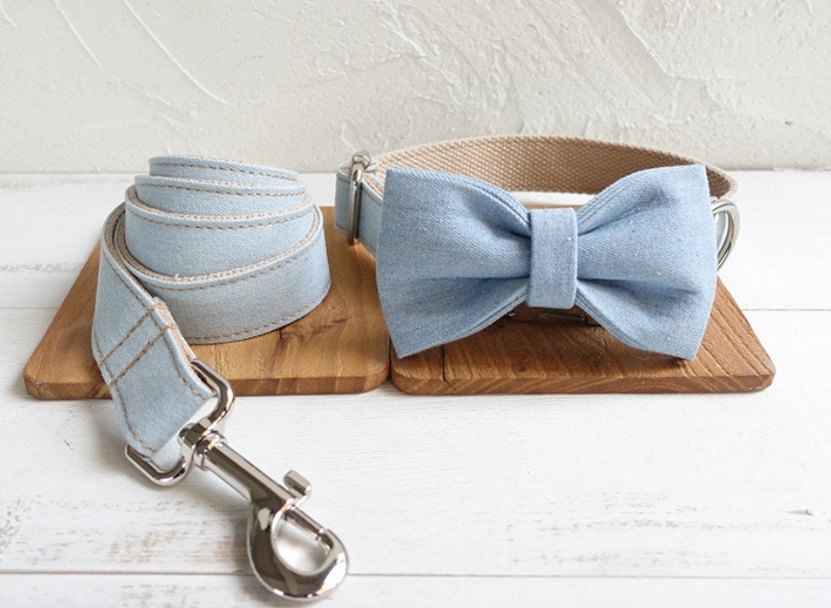 Personalised Jean Custom Dog Collar or Dog Collar and Lead Set