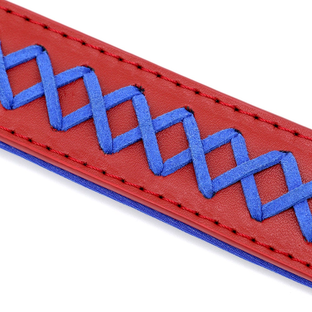 Personalised Genuine Leather Dog Collar, Custom Red Pink Blue Brown Black Soft Braided Real Leather Dog Collar